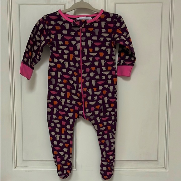 Sweet Peanut Pink and Orange Zip-up Footie Sleeper - Picture 1 of 7